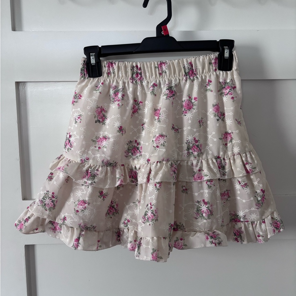 Pink Bubble Mini Skirt with Ruffled Tiers